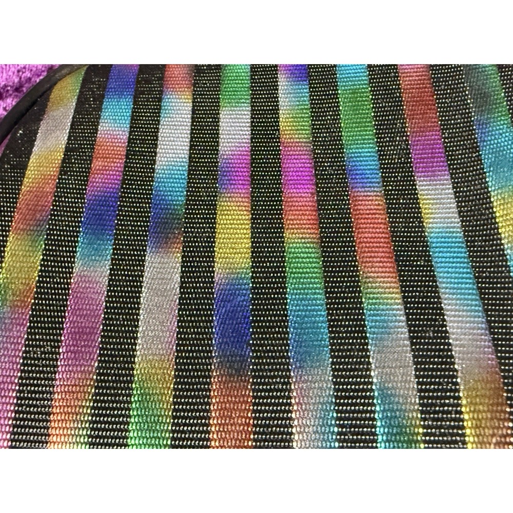 90s Y2K Vtg Lisa Frank Cosmetic Bag Lot Metallic Rainbow Striped Travel‎ Wallet - Picture 4 of 14